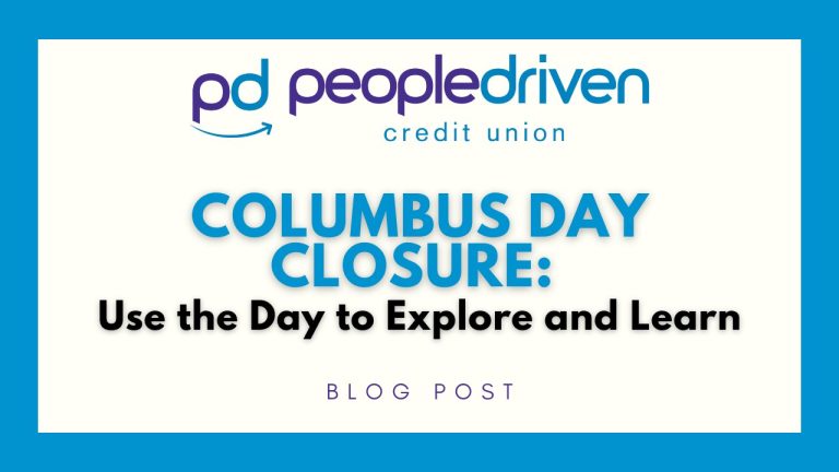Graphic: PDCU is Closed on Columbus Day.