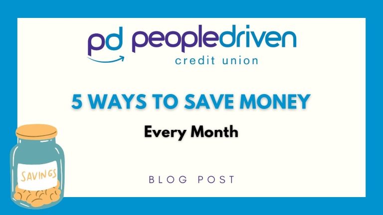 Graphic: 5 Ways to Save Money Every Month.