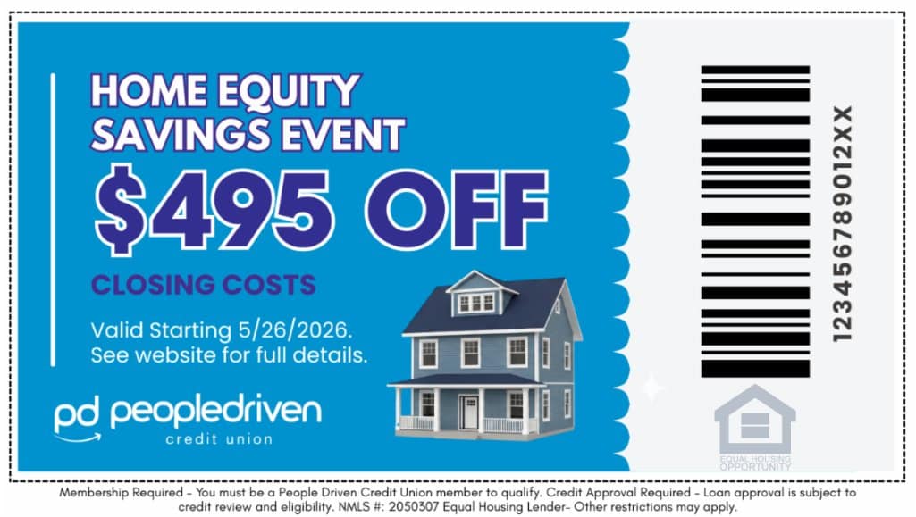 2026 Home Equity Special coupon from People Driven Credit Union.