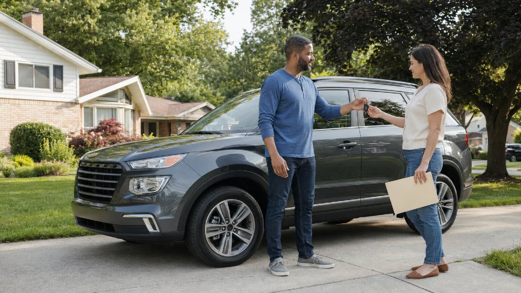 Buyer using a private party auto loan to purchase a used SUV from a private seller.