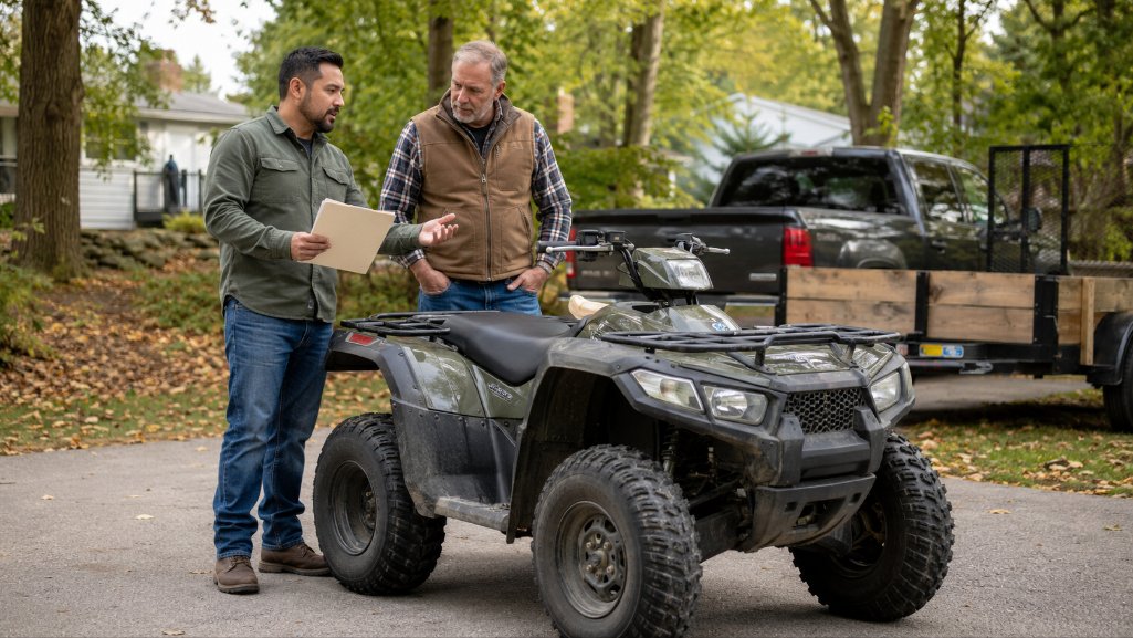 Buyer using ATV loan pre-approval to purchase a used ATV from a private seller.
