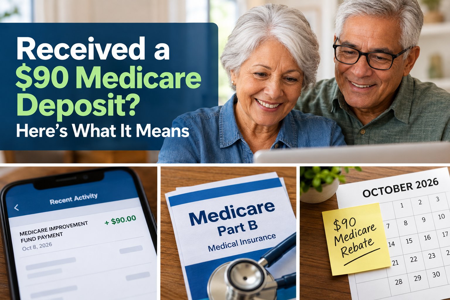 $90 Medicare deposit information for eligible Medicare Part B recipients in October 2026.